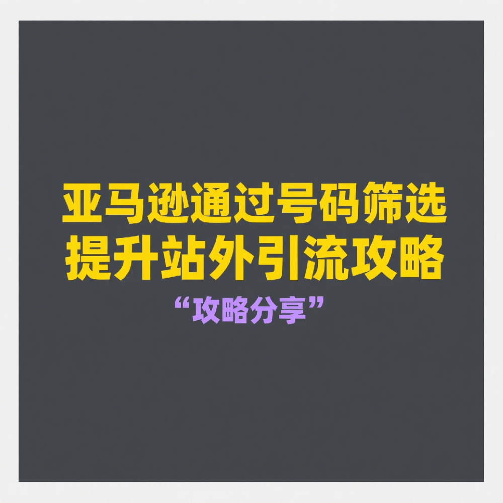 亚马逊如何通过号码筛选提升站外引流效果