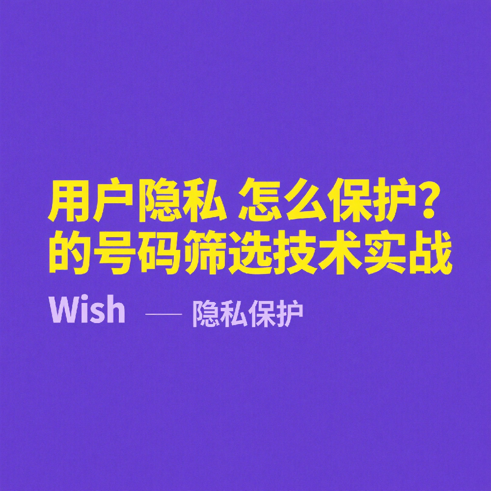 用户隐私怎么保护？Wish 的号码筛选技术实战